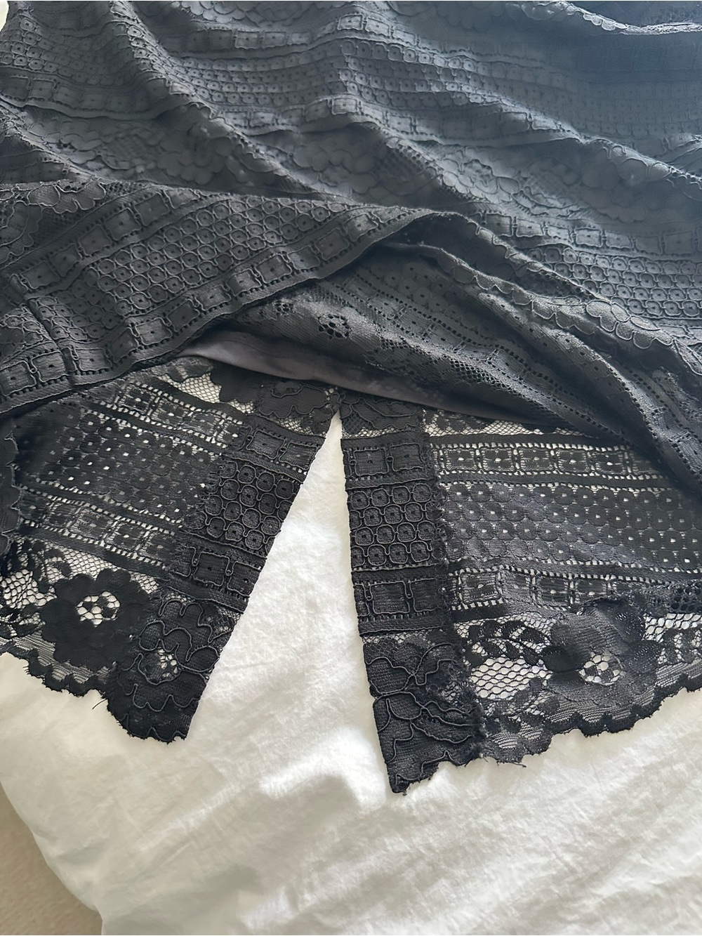 H&M Black Lace Midi Dress with V-Neck, size large - Picture 15 of 15